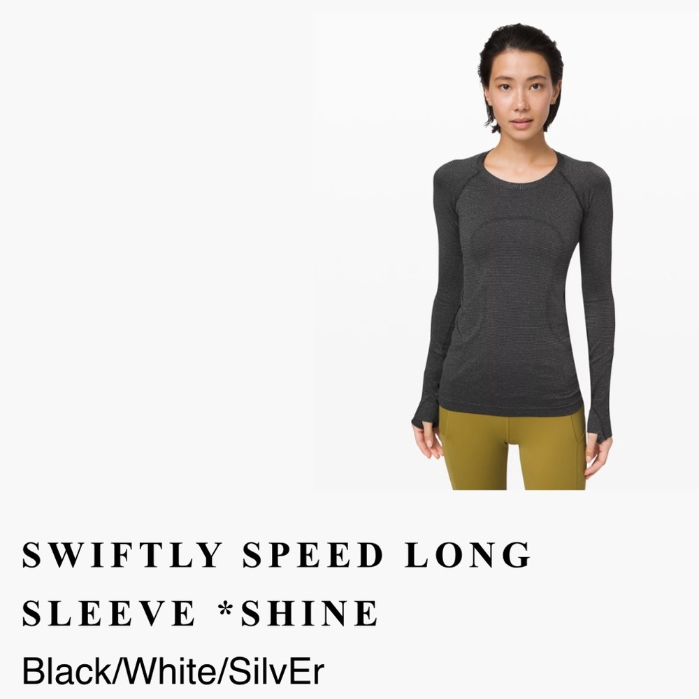 Swiftly speed long sleeve size 6 in black/white/silver